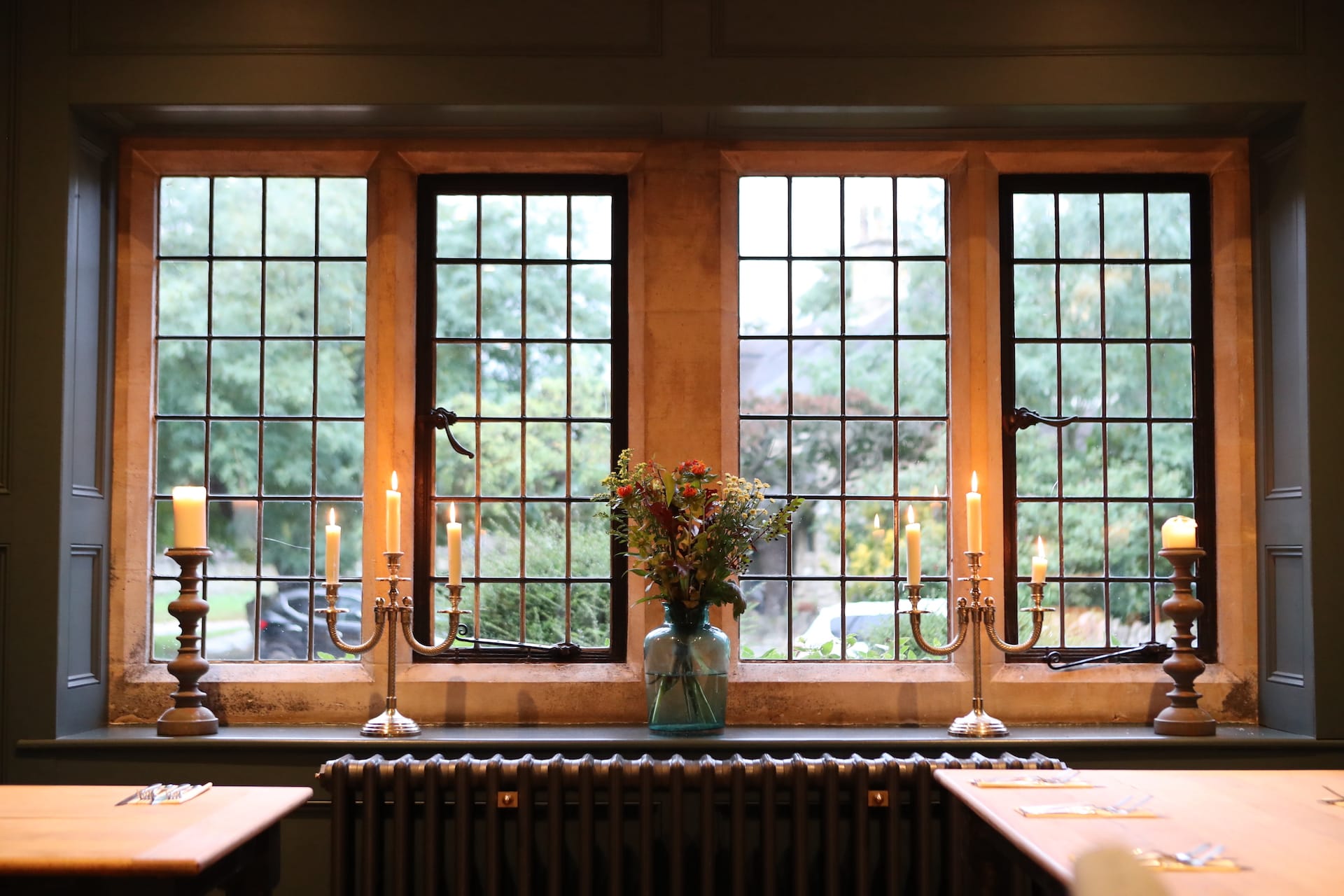 Countryside views from the dining area