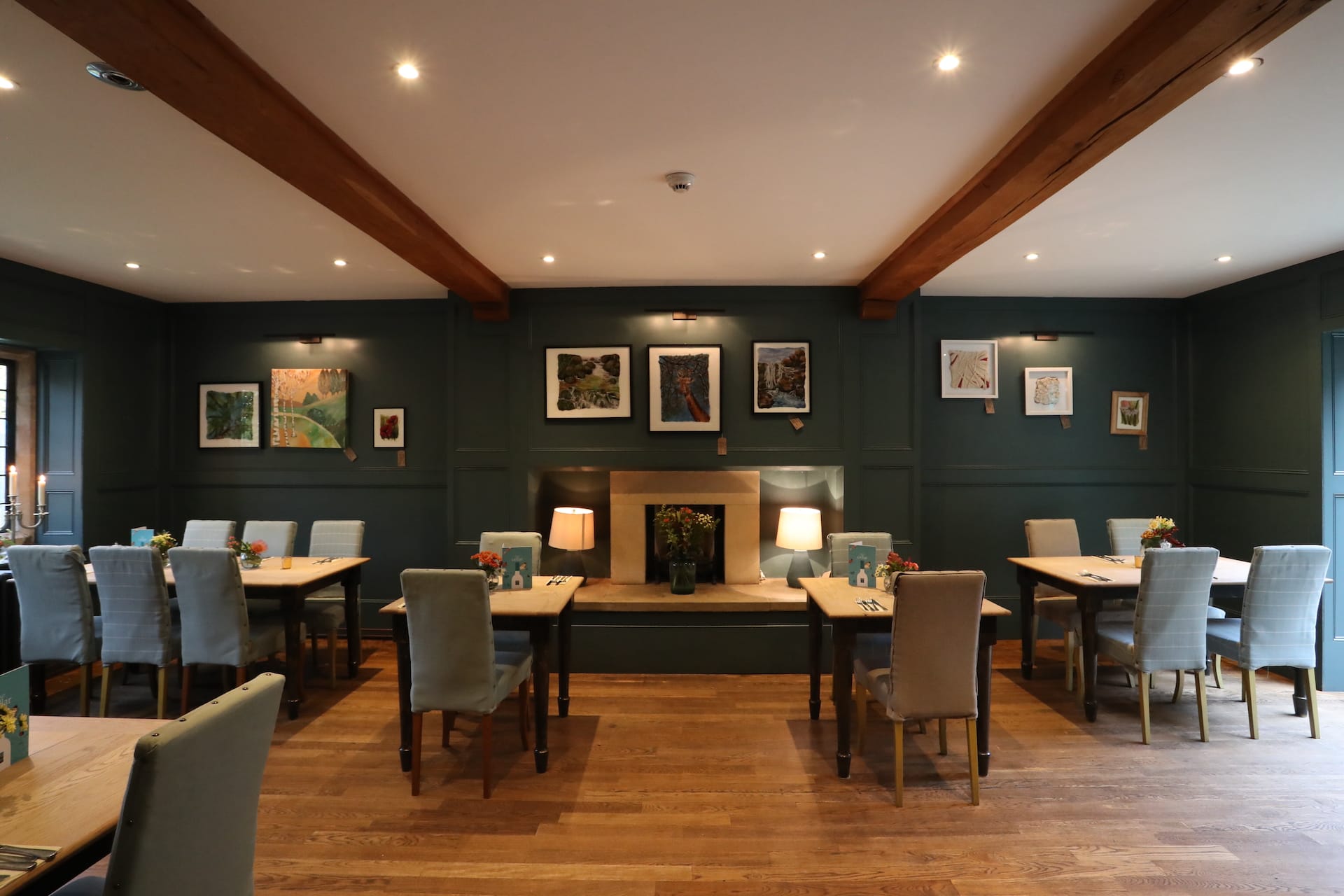 Art on display in the dining room