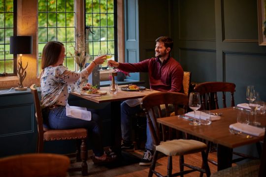 Couple sharing a romantic meal for two