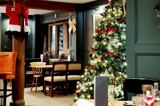 Christmas tree in the dining room at the Skipper