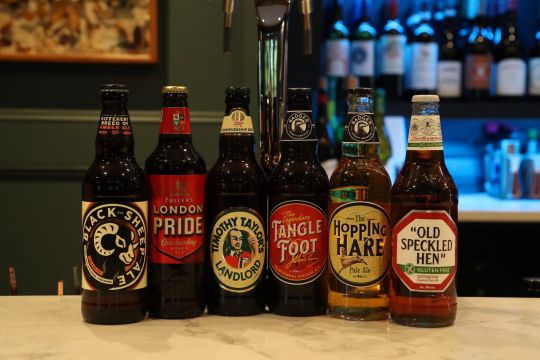 Bottled beers and lagers selection