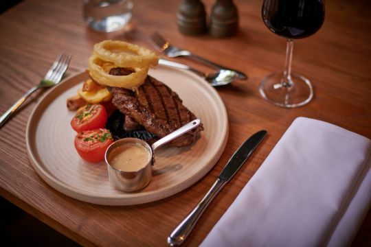 Sirloin steak, triple cooked chips